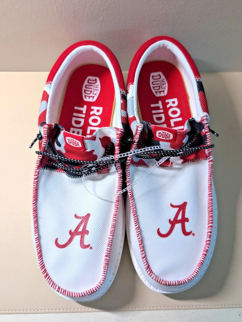 Hey Dude Wally Tri Alabama Crimson Tide Size 15 Alabama Crimson White Red NEW!